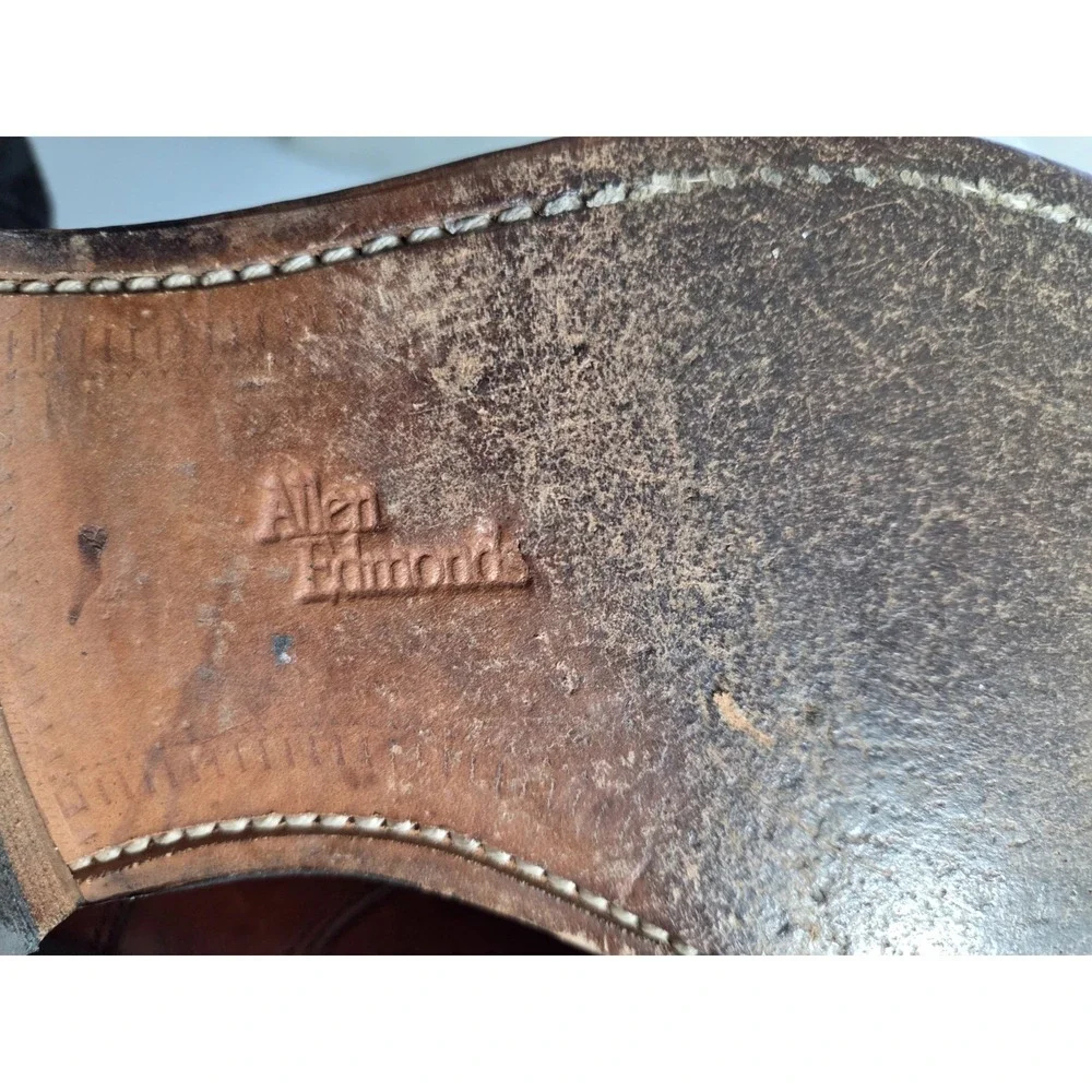 Allen Edmonds Bradley Split Toe Oxford Men's Size 9 B‎ Dress Shoe Brown Leather